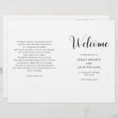 Schwarz-Weiß-Hochzeitsprogramm gefaltet (Vorne/Hinten)