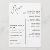 Schwarz-Weiß-Hochzeitsprogramm Programm (Vorderseite)