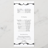 Schwarz-Weiß-Hochzeitsprogramm Programm (Rückseite)