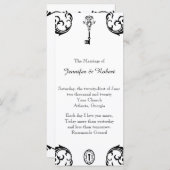 Schwarz-Weiß-Hochzeitsprogramm Programm (Vorne/Hinten)