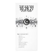 Schwarz-Weiß-Hochzeitsprogramm Werbekarte (Vorne)