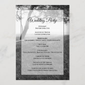 Schwarz-Weiß-Hochzeitsprogramme im Freien Programm (Rückseite)