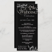 Schwarz-Weiß-Hochzeitsprogramme Programm (Vorne/Hinten)