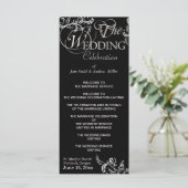 Schwarz-Weiß-Hochzeitsprogramme Programm (Stehend Vorderseite)