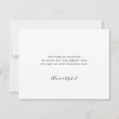 Schwarz-Weiß-Hochzeitsschrift Dankeskarte (Rückseite)