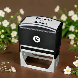 Schwarz-Weiß-Hochzeitsstempel Permastempel