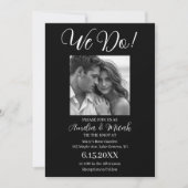 Schwarz-Weiß-Hochzeitsstil-Foto Einladung (Vorderseite)