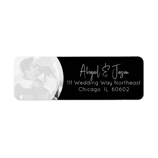 Schwarz-Weiß-Hochzeitsstil-Foto-Rücksendeadresse (Vorne)