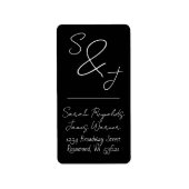 Schwarz-Weiß-Hochzeitsstimmung in Handschrift Adressaufkleber (Vorne)