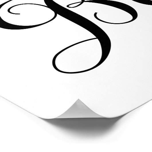 Schwarz-Weiß-Hochzeitssymbol für offene Bar Poster (Ecke)