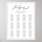 Schwarz-Weiß-Hochzeitstabelle mit Skript Poster (Vorne)