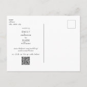 Schwarz-Weiß-Hochzeitstil Save the Date Postkarte (Rückseite)