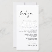 Schwarz-Weiß-Hochzeitstisch - Danke (Vorderseite)