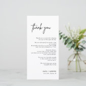 Schwarz-Weiß-Hochzeitstisch - Danke (Stehend Vorderseite)