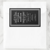 Schwarz-Weiß-Hochzeitswein-Flasche Monogramm Gefal Rechteckiger Aufkleber (Tasche)