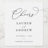 Schwarz-Weiß-Hochzeitsweinlabel Weinetikett (Einzelnes Label)