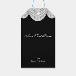 Schwarz-Weiß-HOLLYWOOD-Vorhänge Elegante Party Geschenkanhänger