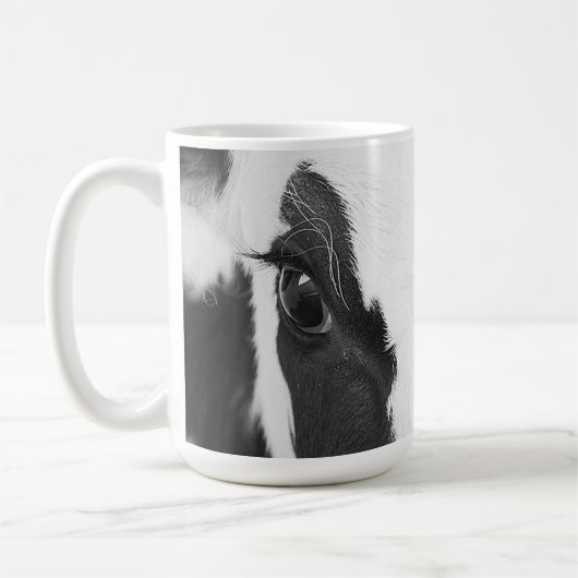 Schwarz-Weiß-Holstein-Kuh-Augen Kaffeetasse (Links)