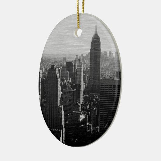 Schwarz-Weiß-Holz-Effekt NYC Weihnachtsschmuck (Links)