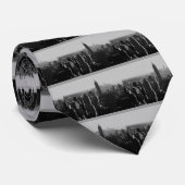 Schwarz-Weiß-Holzeffekt NYC Krawatte (Gerollt)