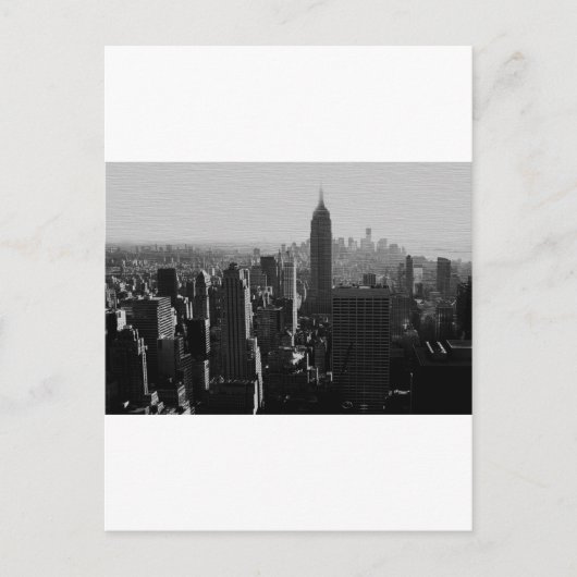 Schwarz-Weiß-Holzeffekt NYC Postkarte (Vorderseite)