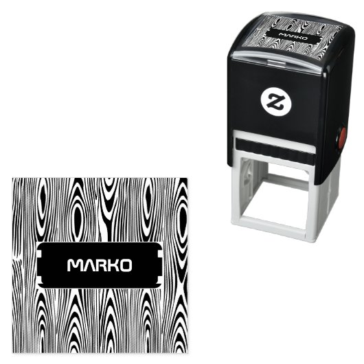 Schwarz-Weiß-Holzkörner Permastempel (Beispiel)