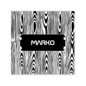 Schwarz-Weiß-Holzkörner Permastempel (Design)