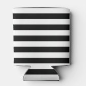 Schwarz-weiß Horiz Streifen HP Name Init Monogram Dosenkühler (Rückseite)