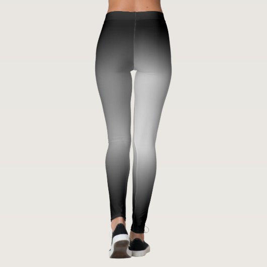 Schwarz-Weiß-Horizont Leggings (Rückseite)