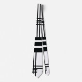 Schwarz-Weiß-Horizontal Gerade Abstrakte Krawatte (Vorderseite)