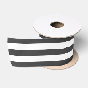 Schwarz-weiß horizontal gestreift satinband