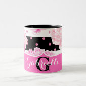 Schwarz-Weiß Horizontale Streifen Zweifarbige Tasse (Mittel)