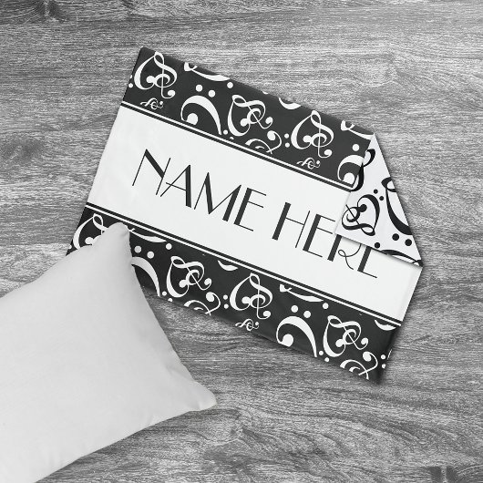 Schwarz-Weiß-Hörmuster Kissenbezug