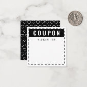 Schwarz-Weiß-Hörmuster Moderne Leere Coupons Mitteilungskarte (Vorderseite/Rückseite Beispiel)