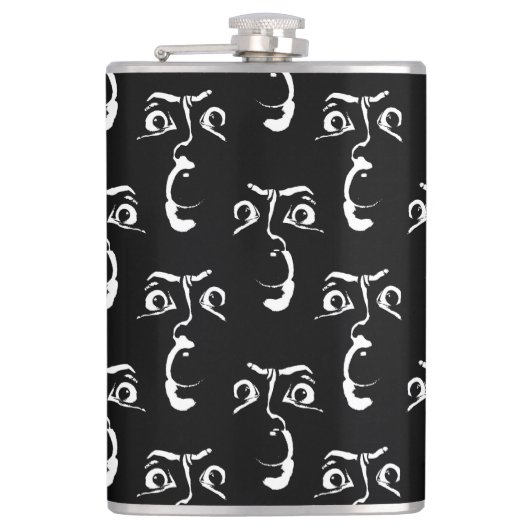 Schwarz-Weiß-Horror Flachmann (Vorderseite)