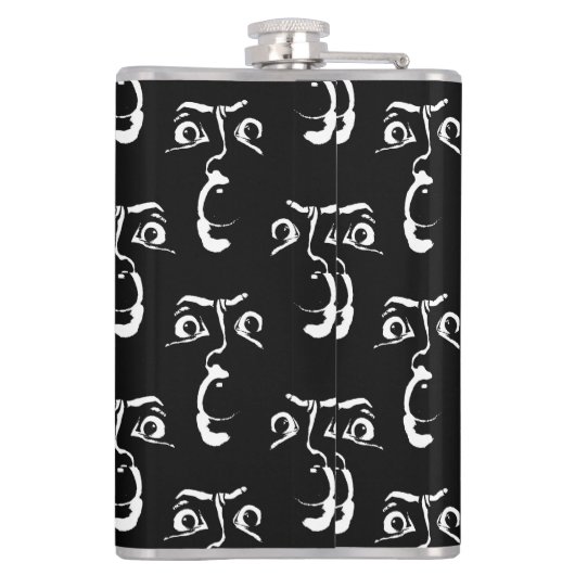 Schwarz-Weiß-Horror Flachmann (Rückseite)