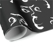 Schwarz-Weiß-Horror Geschenkpapier (Rolleneckpunkt)