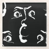 Schwarz-Weiß-Horror Glasuntersetzer (Vorderseite)
