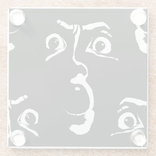 Schwarz-Weiß-Horror Glasuntersetzer (Rückseite)
