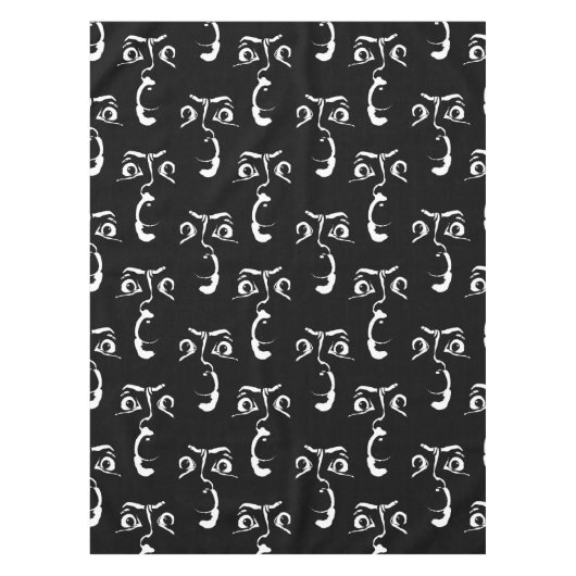 Schwarz-Weiß-Horror Tischdecke (Vorderseite)