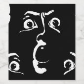 Schwarz-Weiß-Horror Weinetikett (Einzelnes Label)