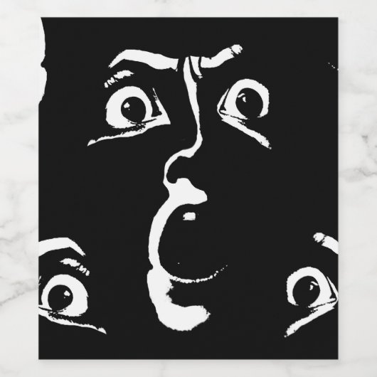 Schwarz-Weiß-Horror Weinetikett (Einzelnes Label)