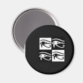 Schwarz-Weiß-Horus-Augen Magnet (Vorderseite/Rückseite)