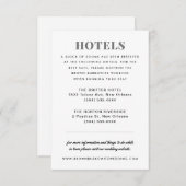 Schwarz-Weiß-Hotel-Unterkunftskarte RSVP Karte (Vorne/Hinten)