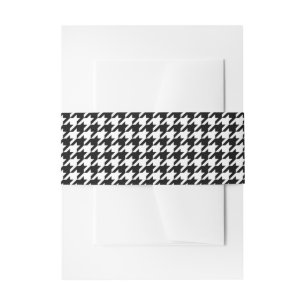 Schwarz Weiß Houndstooth Karo Stoff Einladungsbanderole