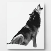 Schwarz-weiß Howling Wolf Fotoplatte (Vorderseite)