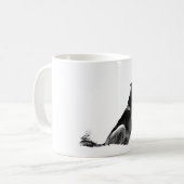 Schwarz-weiß Howling Wolf Kaffeetasse (Vorderseite Links)