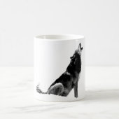 Schwarz-weiß Howling Wolf Kaffeetasse (Mittel)