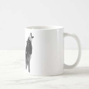 Schwarz-weiß Howling Wolf Kaffeetasse