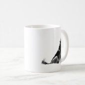 Schwarz-weiß Howling Wolf Kaffeetasse (VorderseiteRechts)